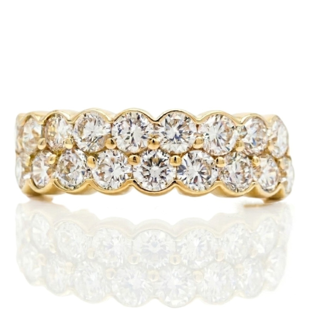Diamond Two Rows Bubble Ring 2777-12