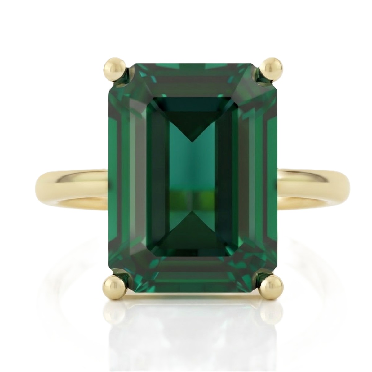 Forest Green Emerald Cathedral Ring 2763-13