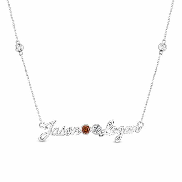 Duo Script Nameplate Necklace 2788-43
