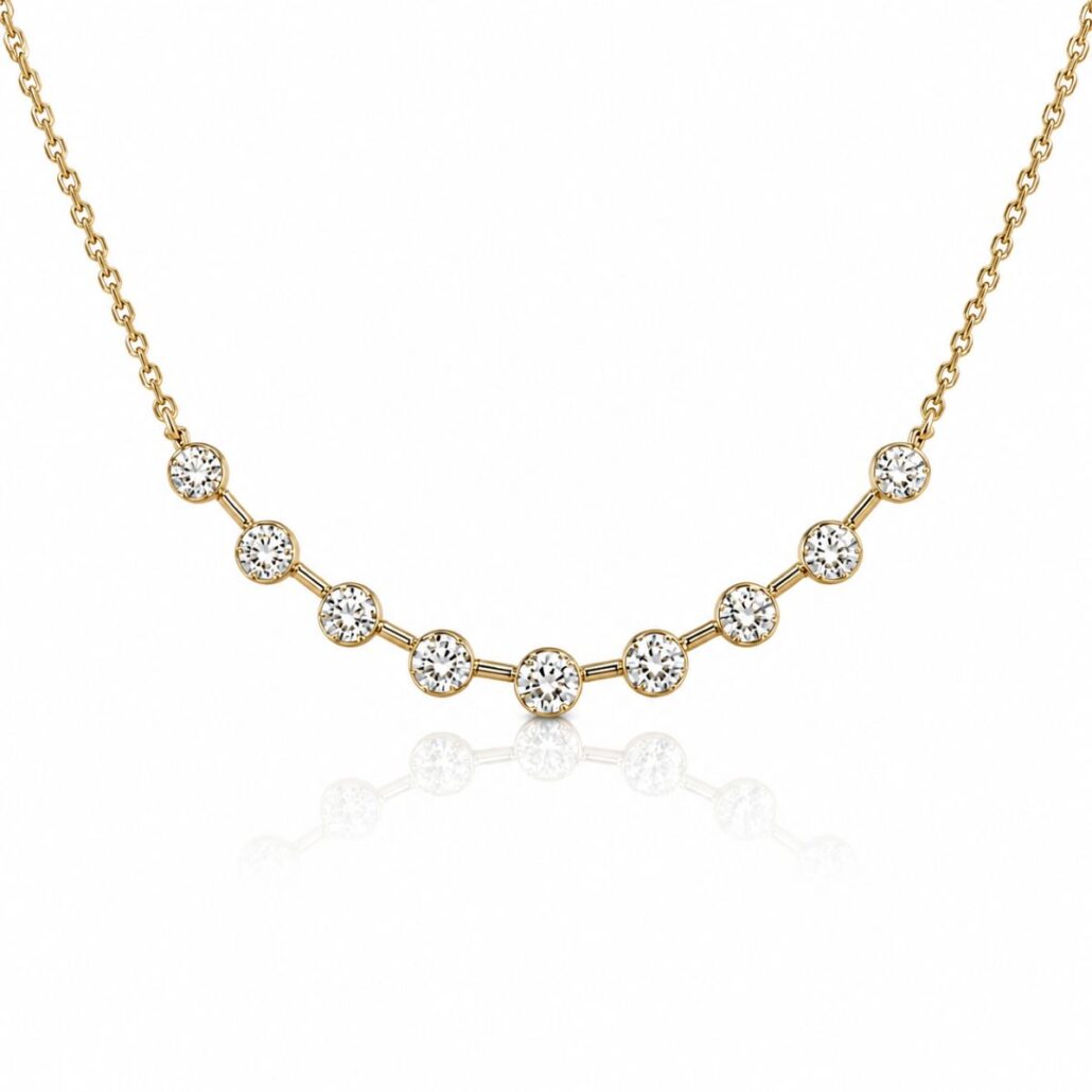 14k Yellow Dancing Buttercup Diamond Necklace 2805-43