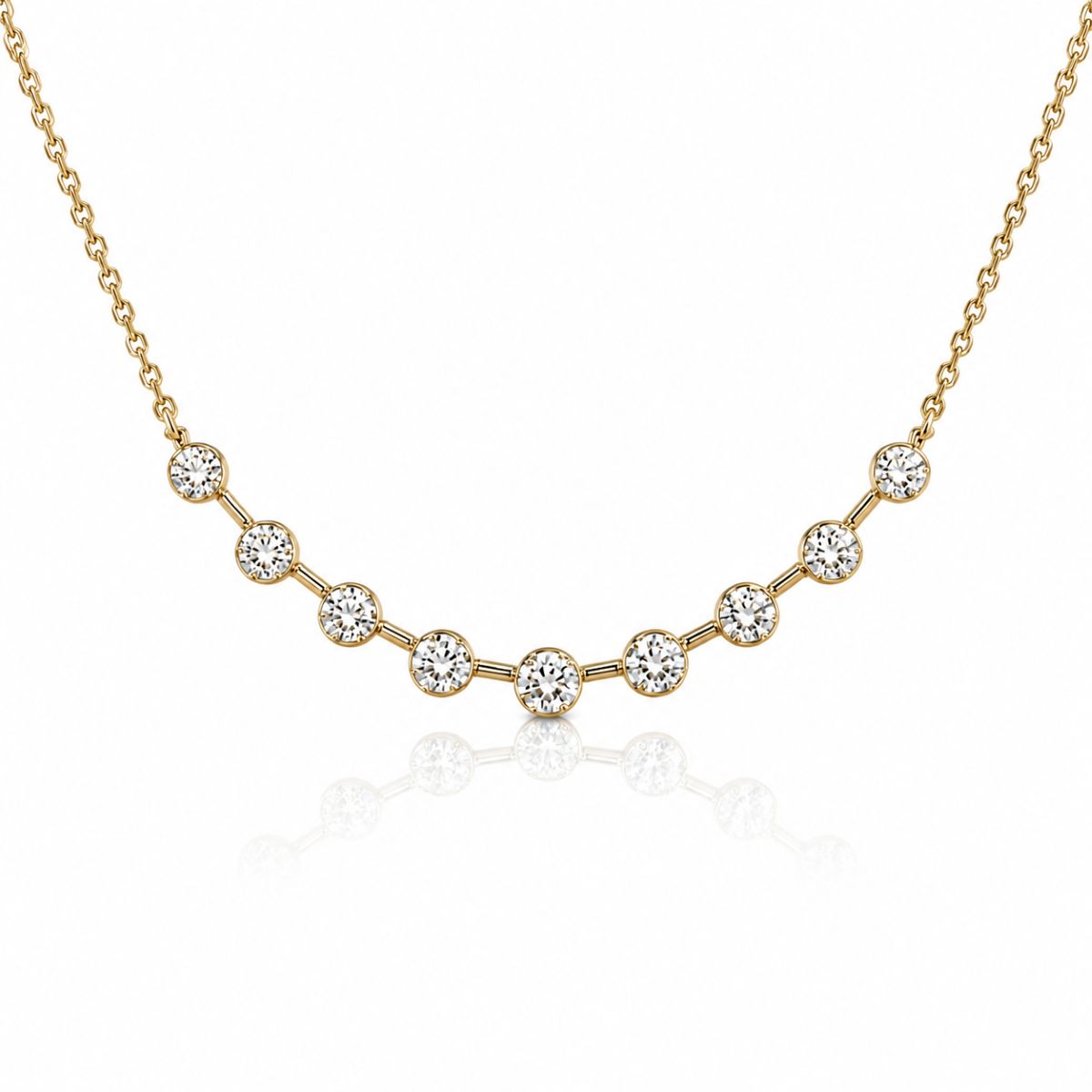 14k Yellow Dancing Buttercup Diamond Necklace 2805-43
