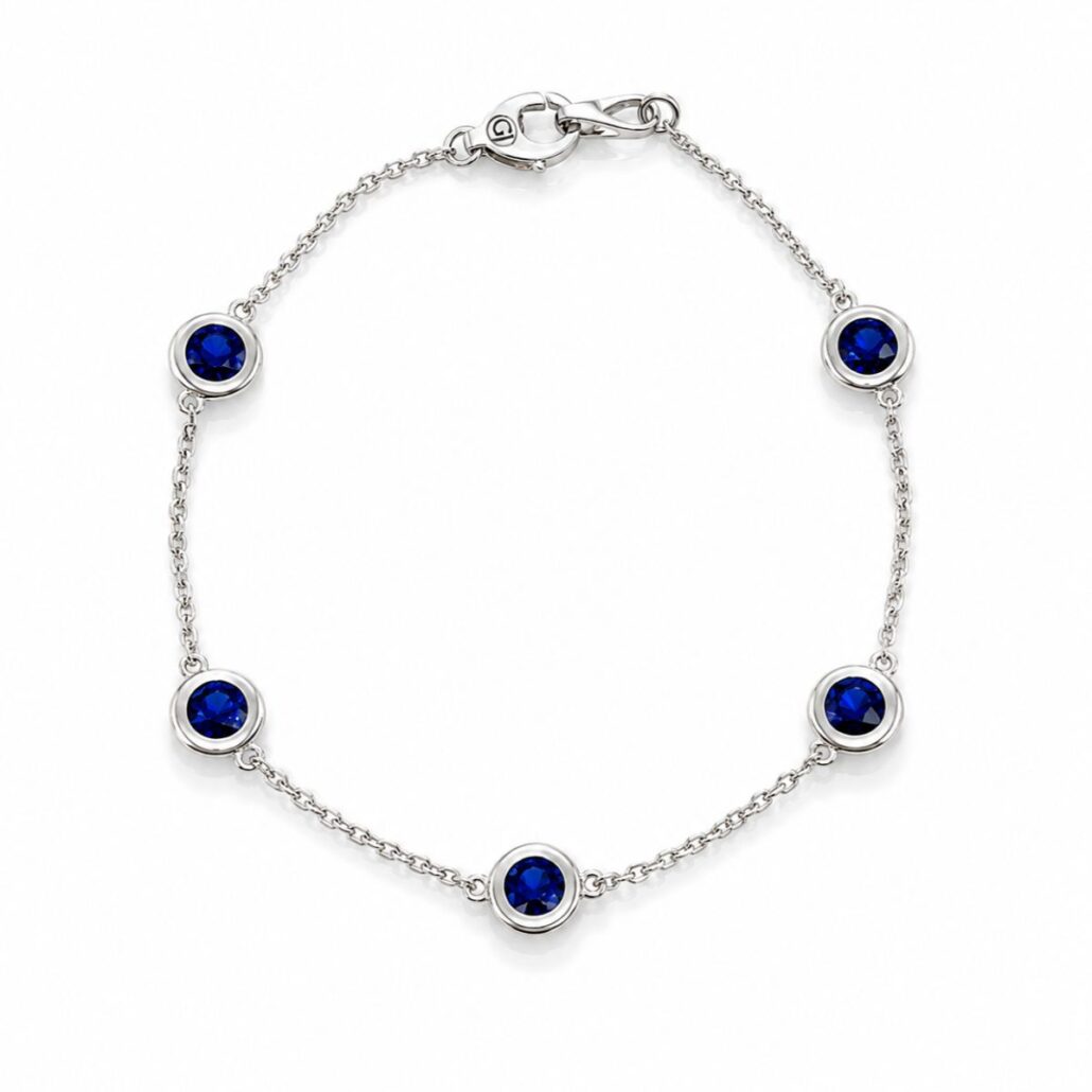 Royal Dark Blue, 14k White Gold Sapphire Bracelet 2813-52