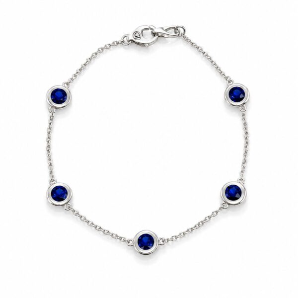 Royal Dark Blue, 14k White Gold Sapphire Bracelet 2813-52