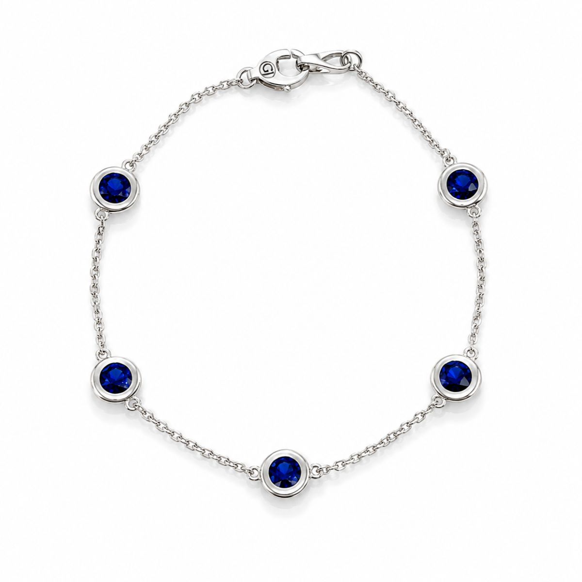 Royal Dark Blue, 14k White Gold Sapphire Bracelet 2813-52