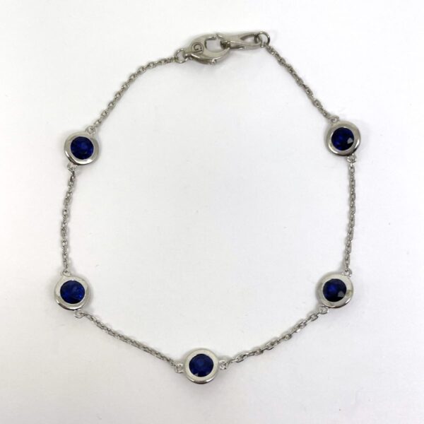 Royal Dark Blue, 14k White Gold Sapphire Bracelet 2813-52 alternate view