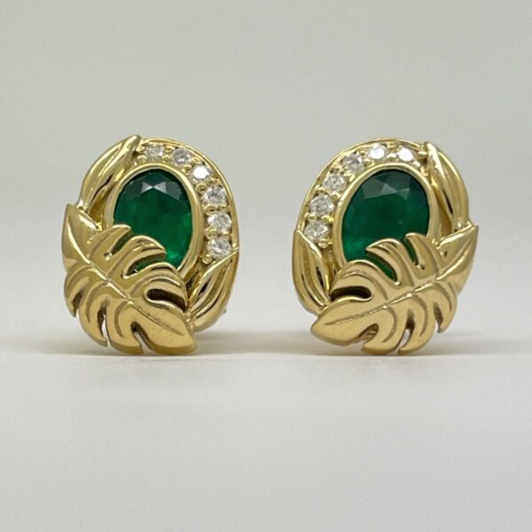 Floral Emerald Earrings 2793-22 alternate view