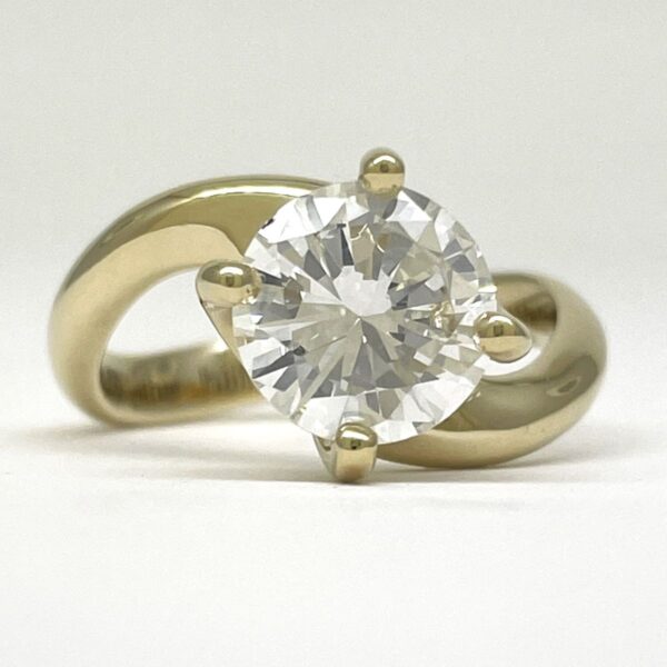 Modern Diamond Solitaire Engagement Ring 2818-11 alternate view