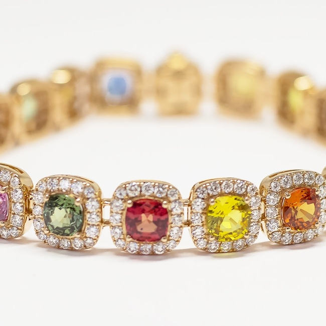 Oval Shape Rainbow Sapphire Bracelet Available For Immediate Sale At  Sotheby's