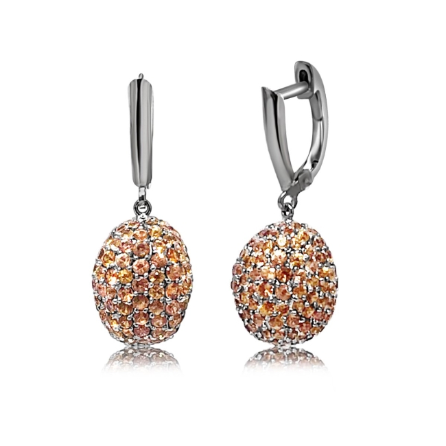 Orange Sapphire Egg Earrings Feature Jpg